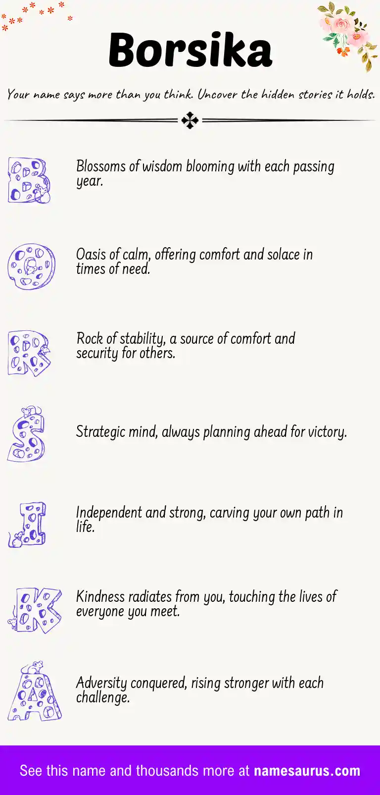 Acrostic poem about Borsika.