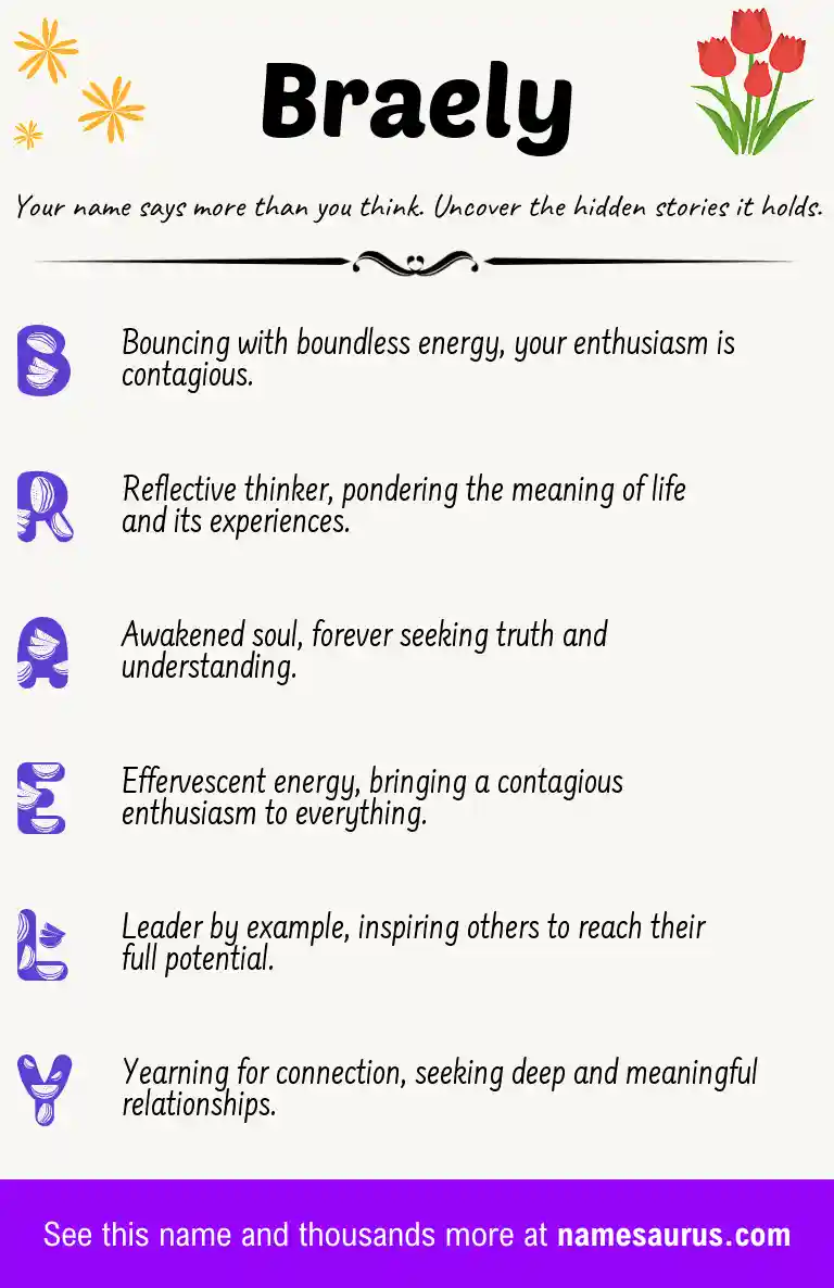 Acrostic poem about Braely.