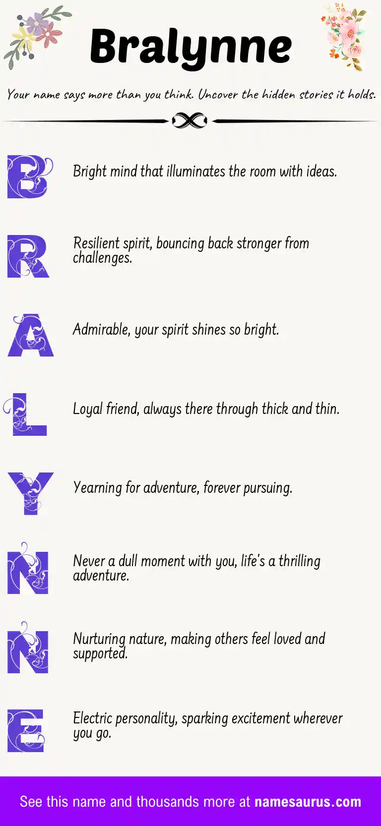Acrostic poem about Bralynne.