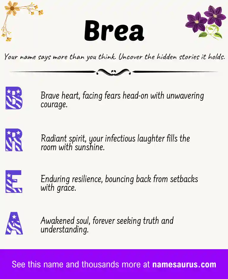Acrostic poem about Brea.