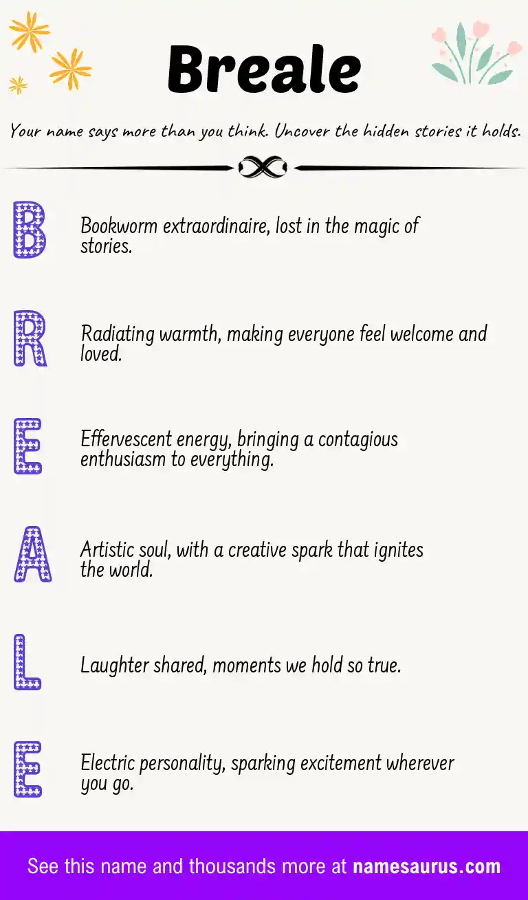 Acrostic poem about Breale.