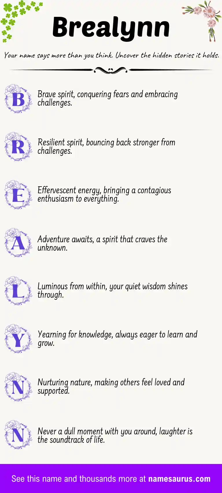 Acrostic poem about Brealynn.