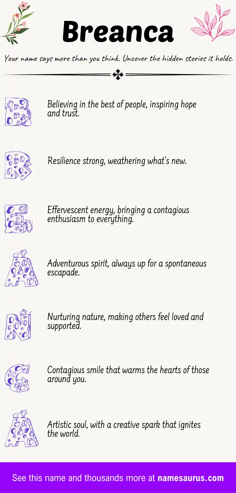 Acrostic poem about Breanca.