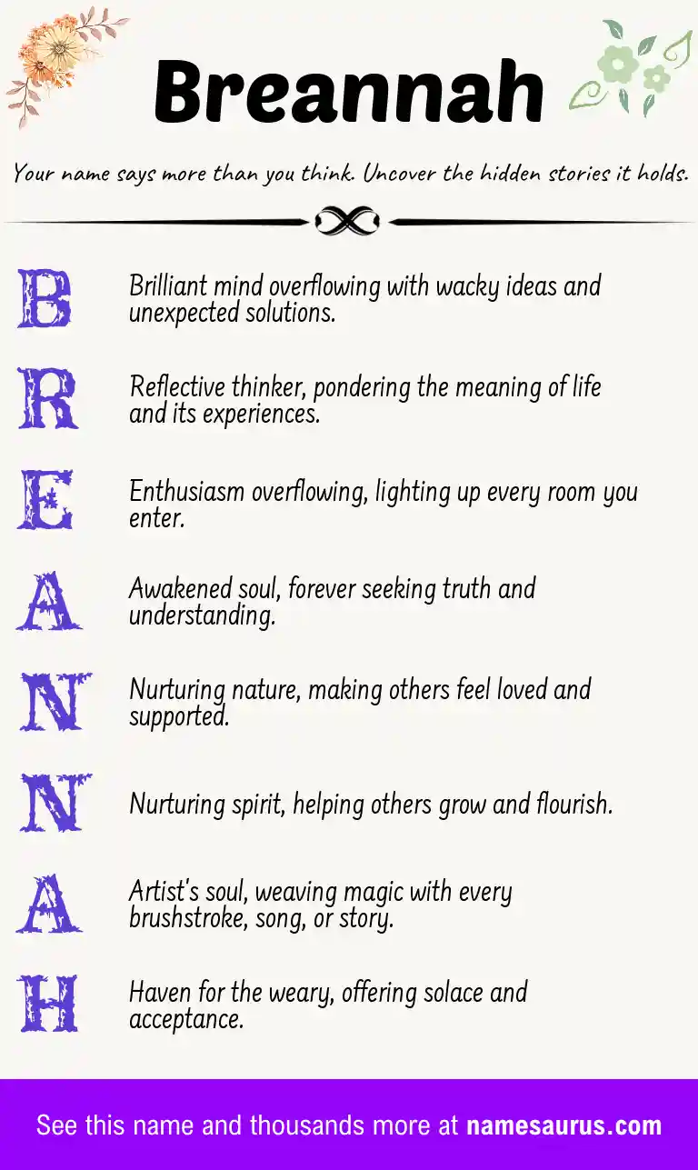 Acrostic poem about Breannah.