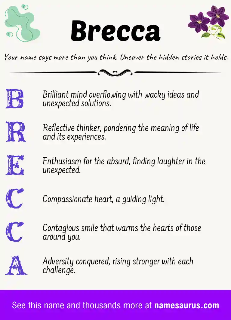 Acrostic poem about Brecca.