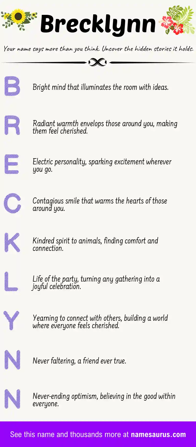 Acrostic poem about Brecklynn.