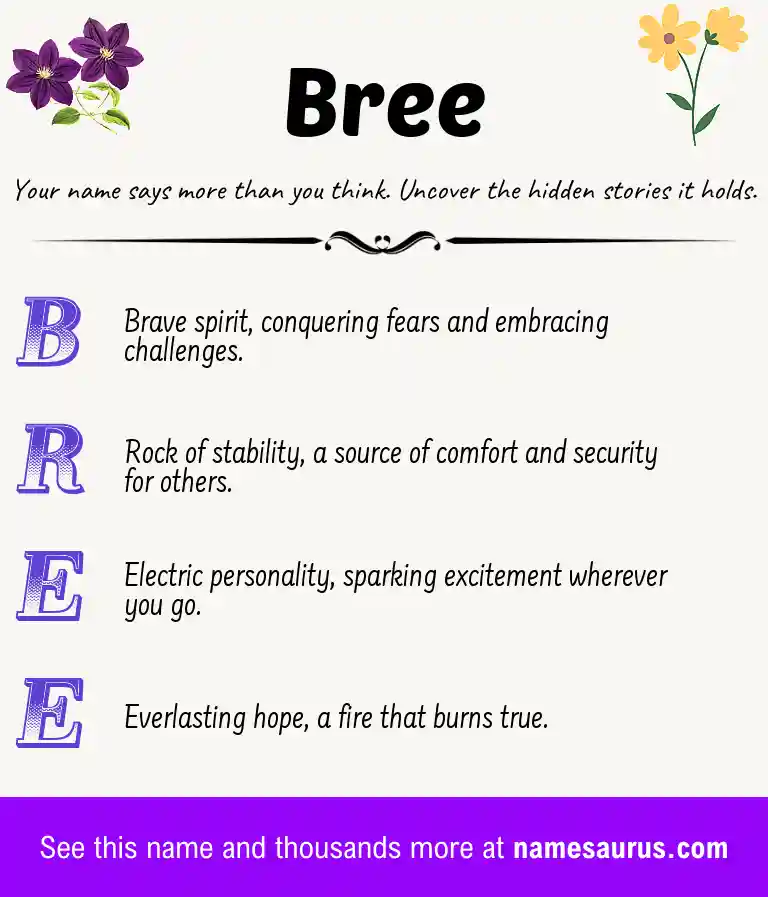 Acrostic poem about Bree.