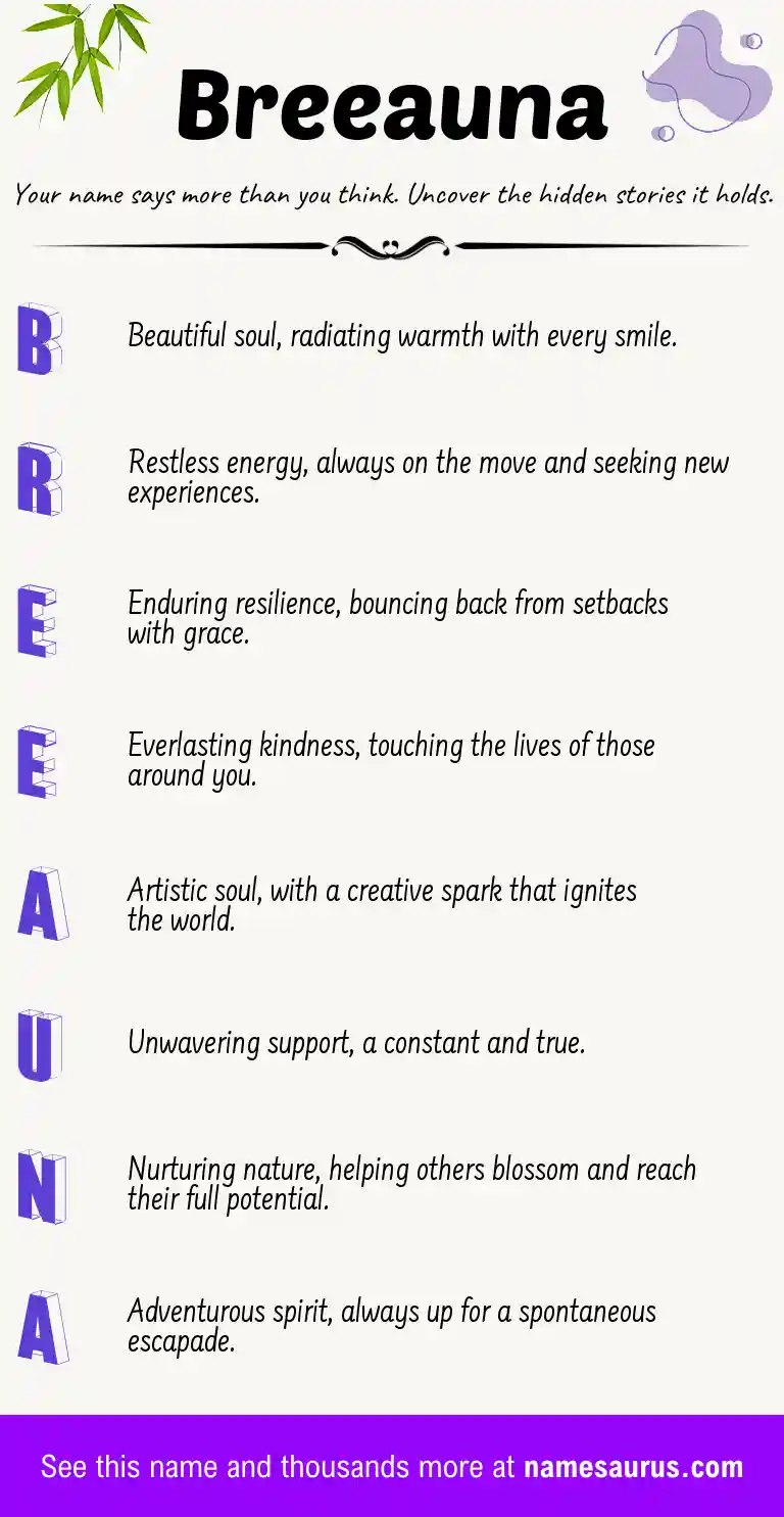 Acrostic poem about Breeauna.