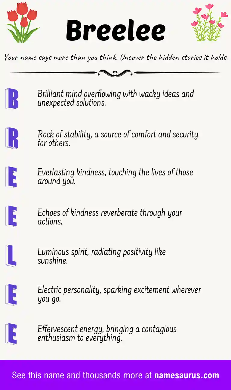 Acrostic poem about Breelee.