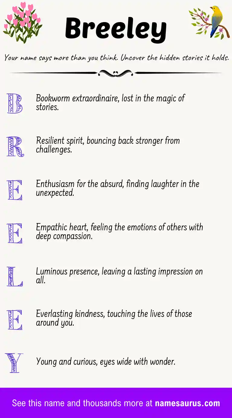 Acrostic poem about Breeley.