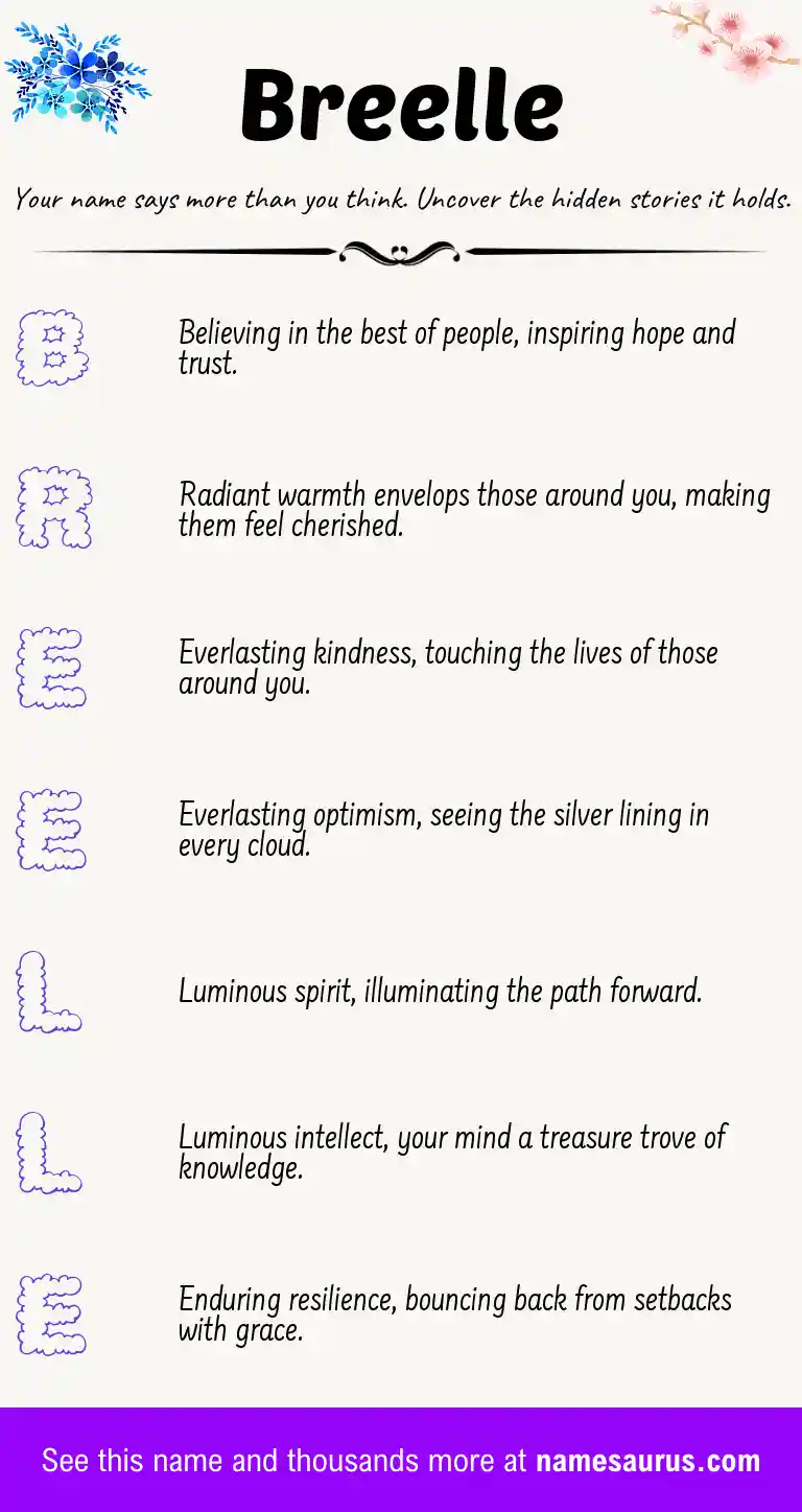 Acrostic poem about Breelle.