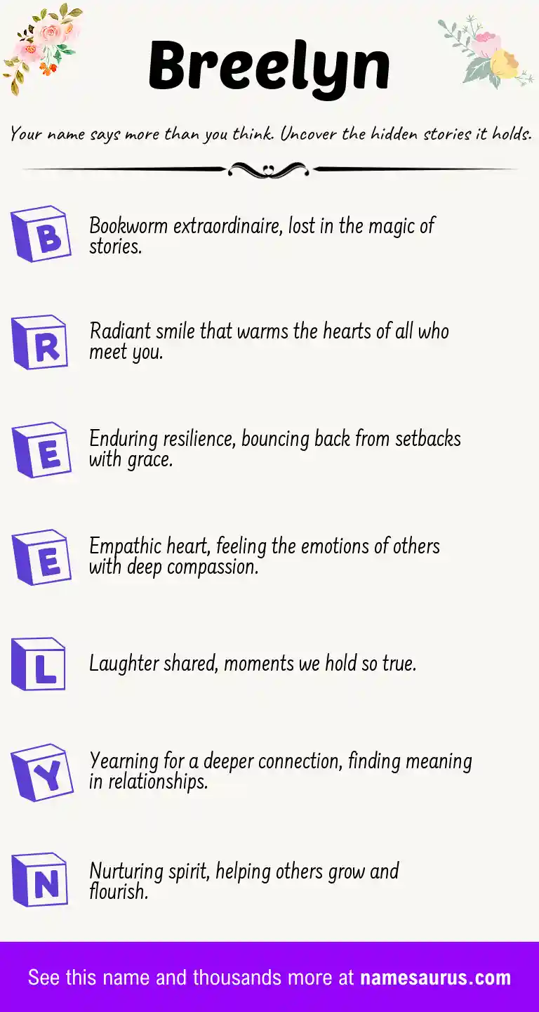 Acrostic poem about Breelyn.
