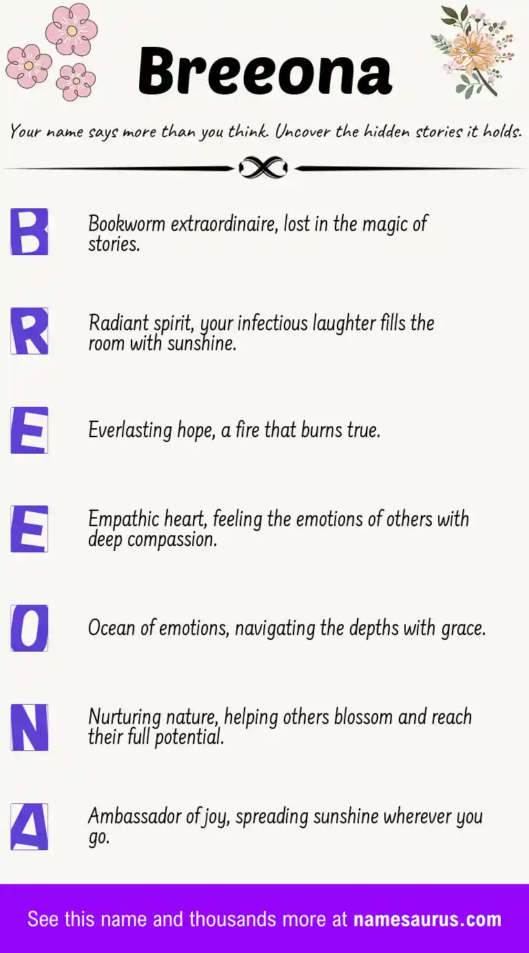 Acrostic poem about Breeona.
