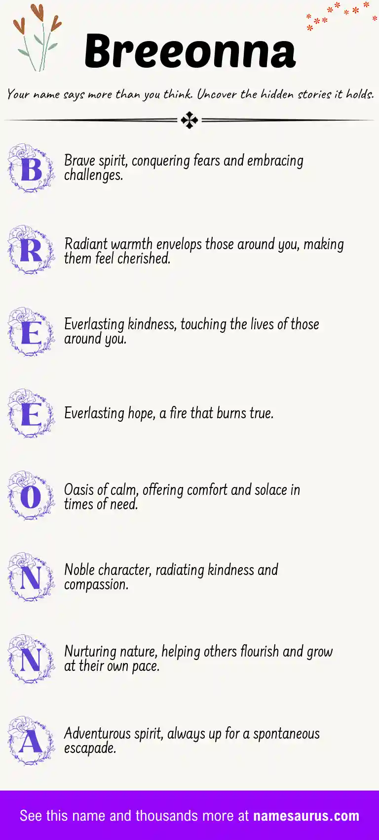 Acrostic poem about Breeonna.