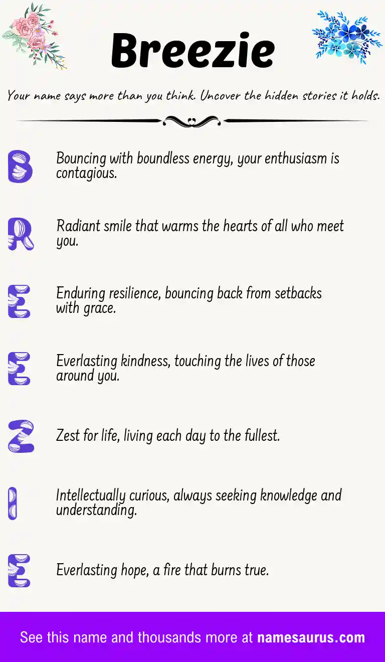 Acrostic poem about Breezie.