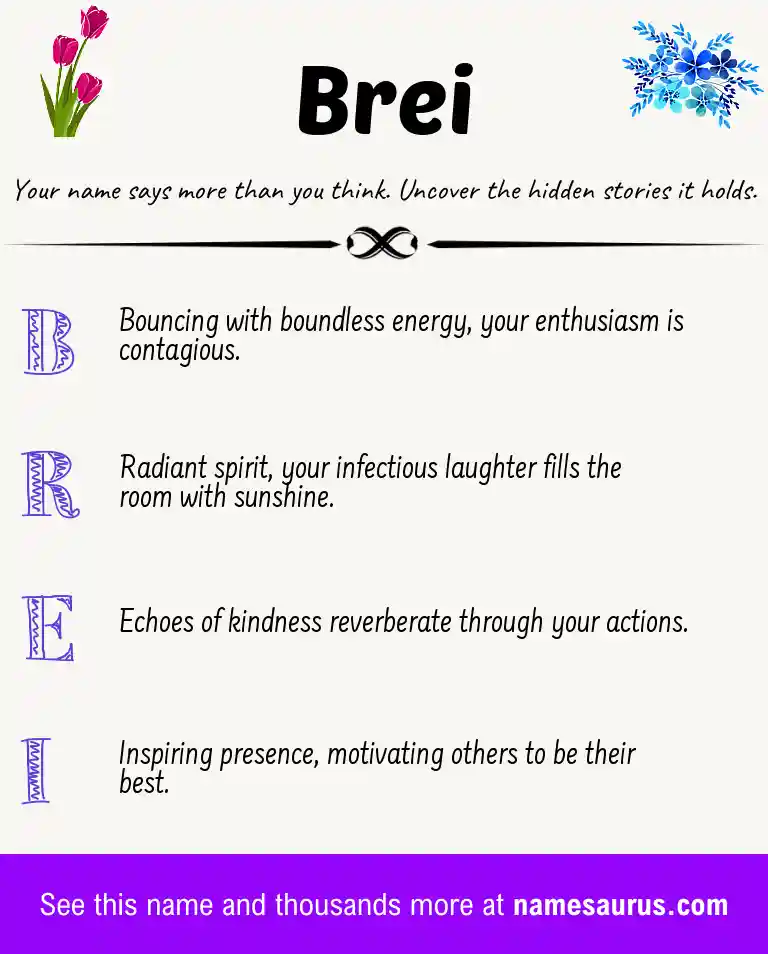 Acrostic poem about Brei.