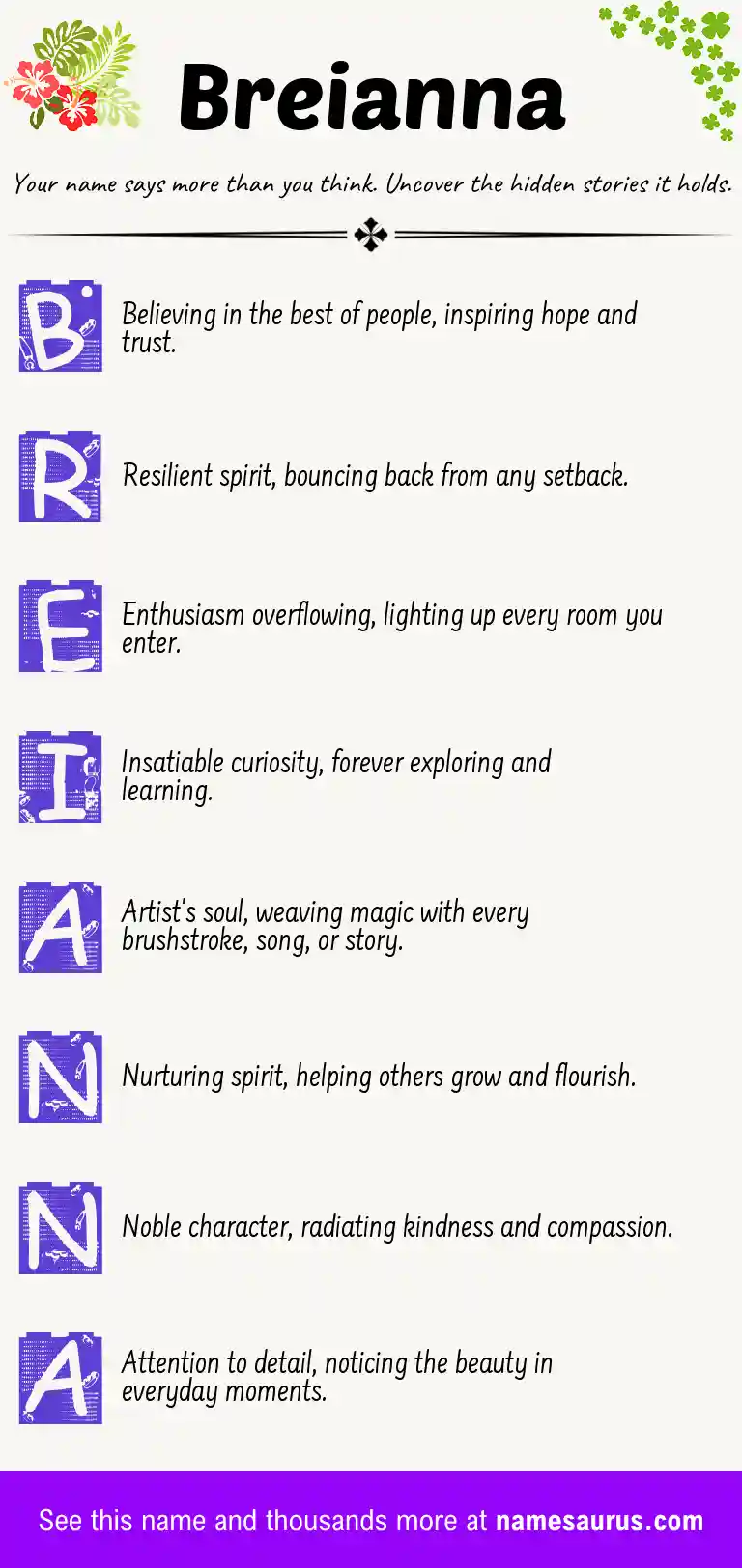 Acrostic poem about Breianna.