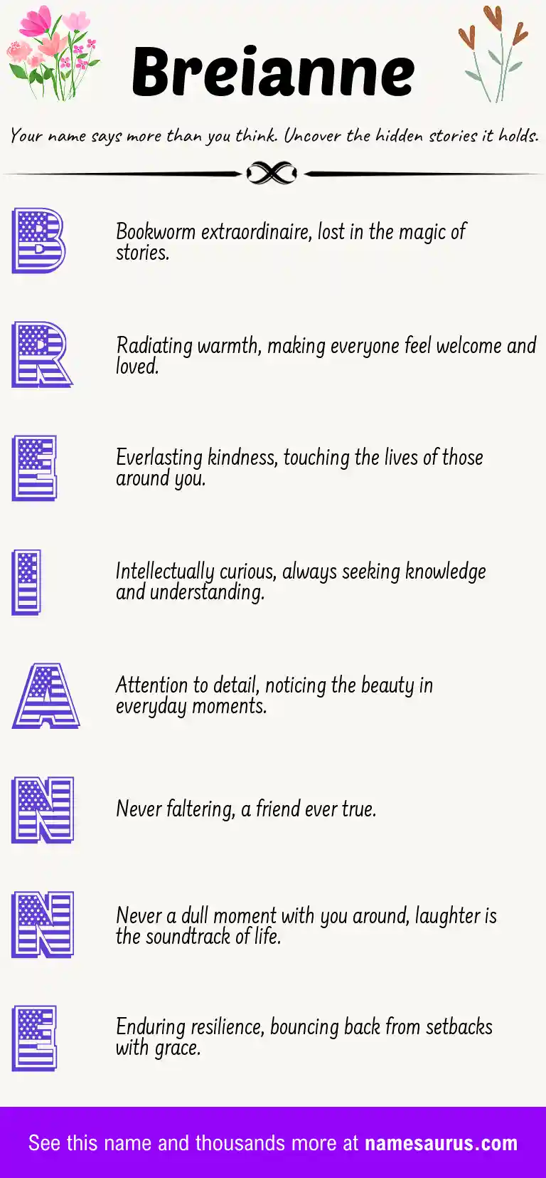 Acrostic poem about Breianne.