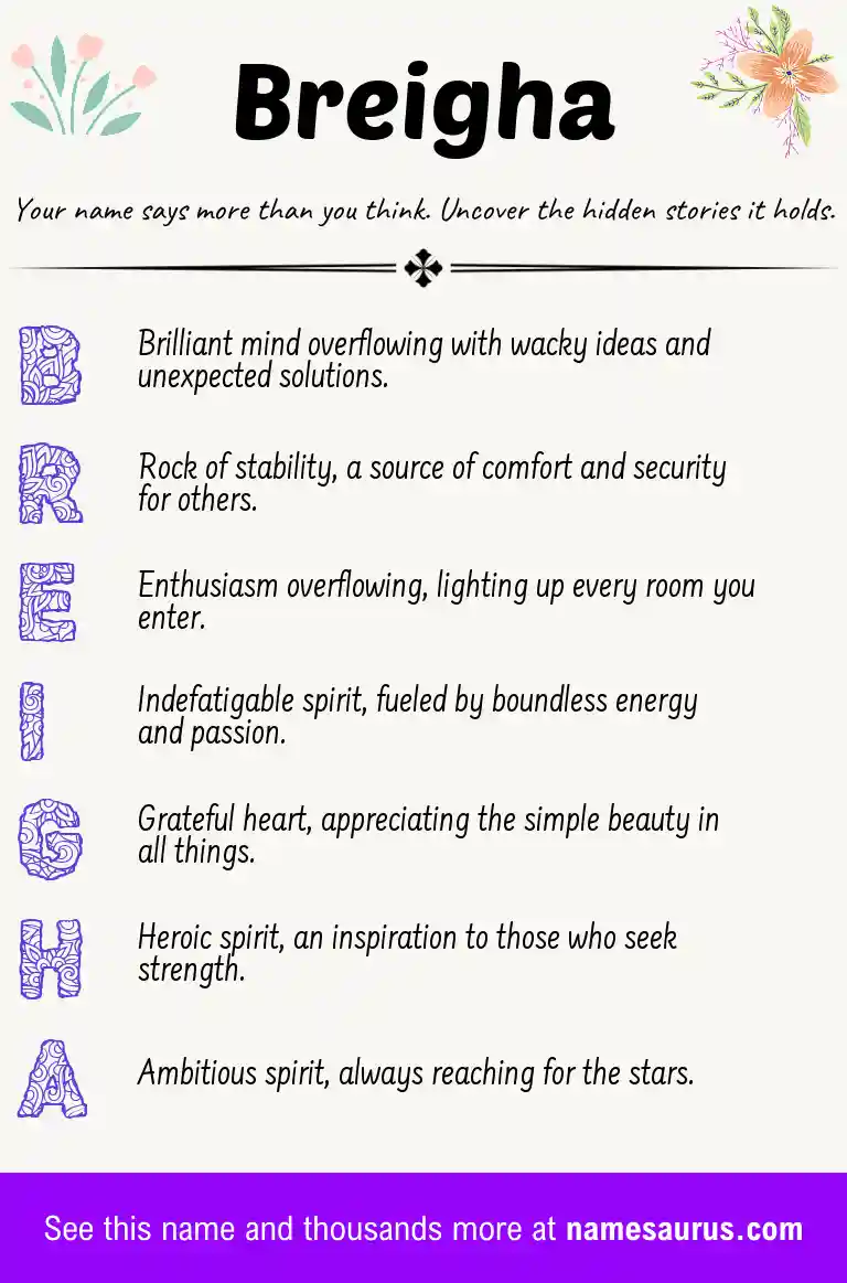 Acrostic poem about Breigha.
