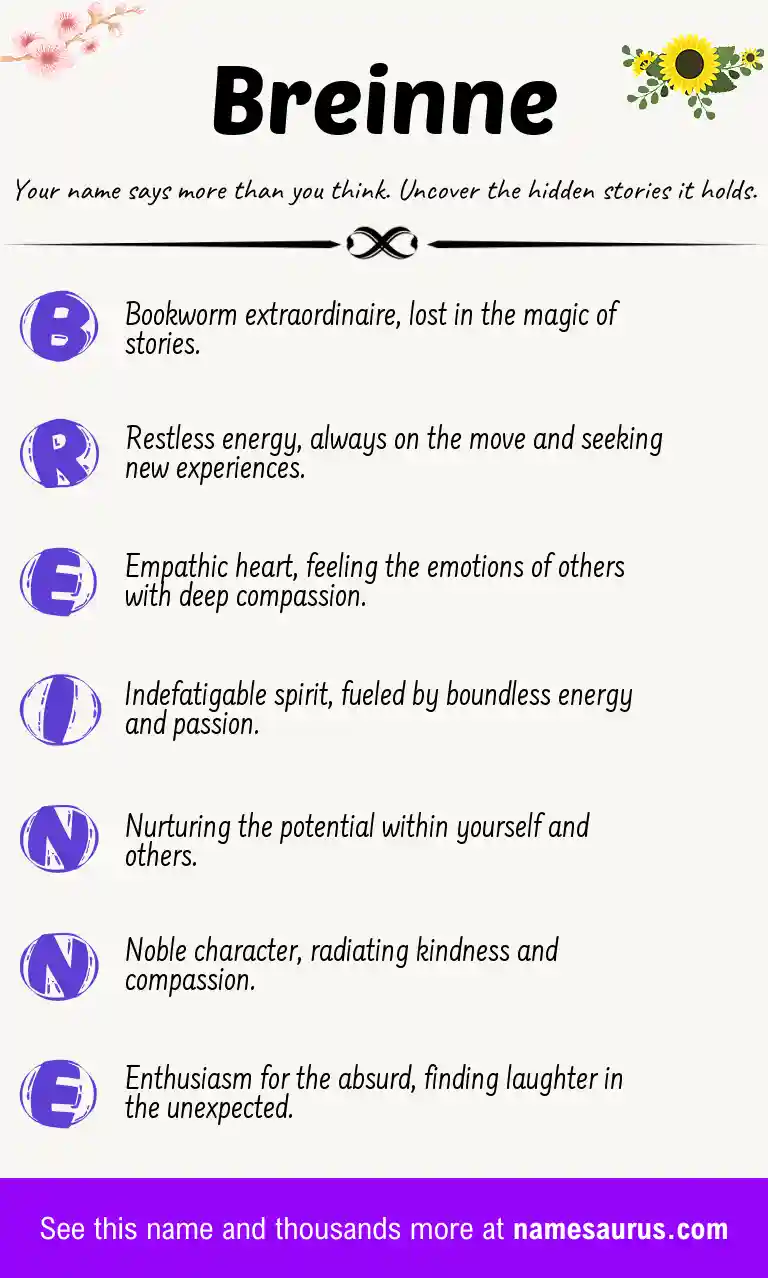 Acrostic poem about Breinne.
