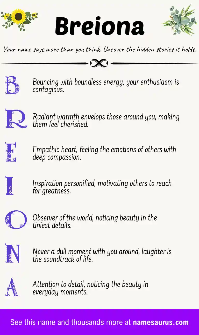 Acrostic poem about Breiona.