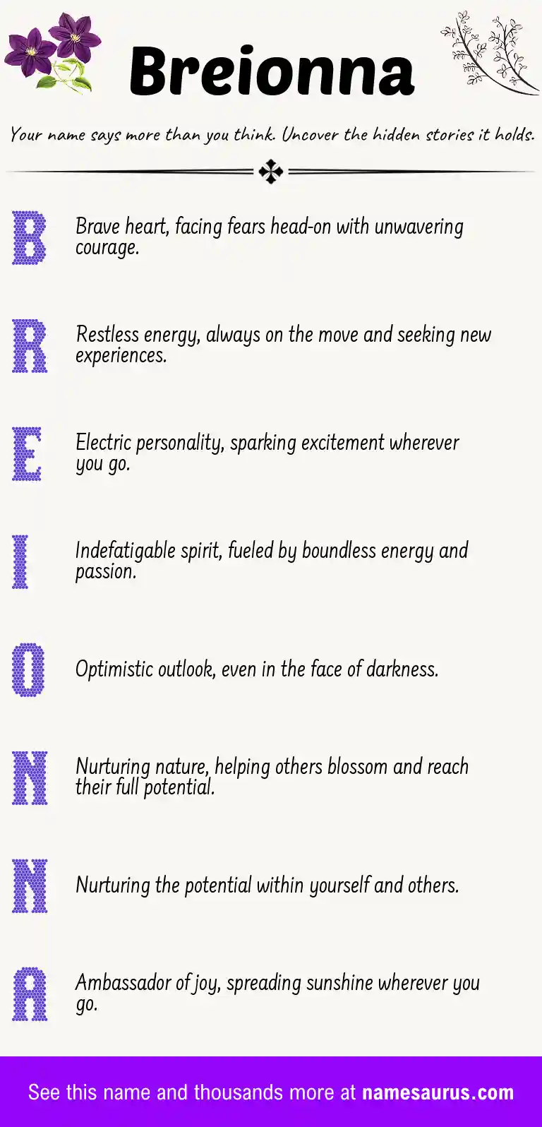 Acrostic poem about Breionna.