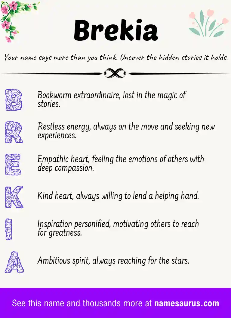 Acrostic poem about Brekia.