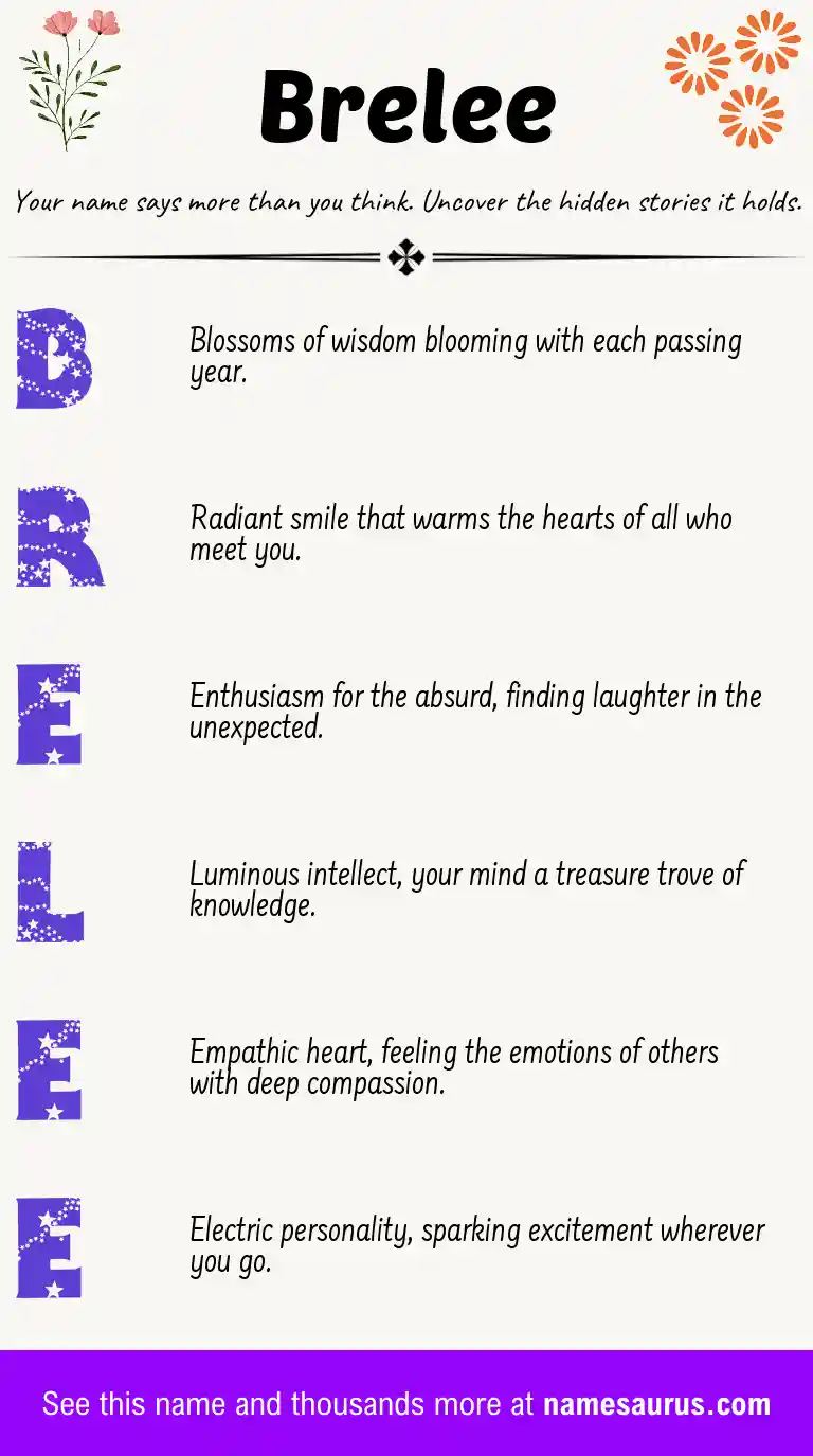 Acrostic poem about Brelee.