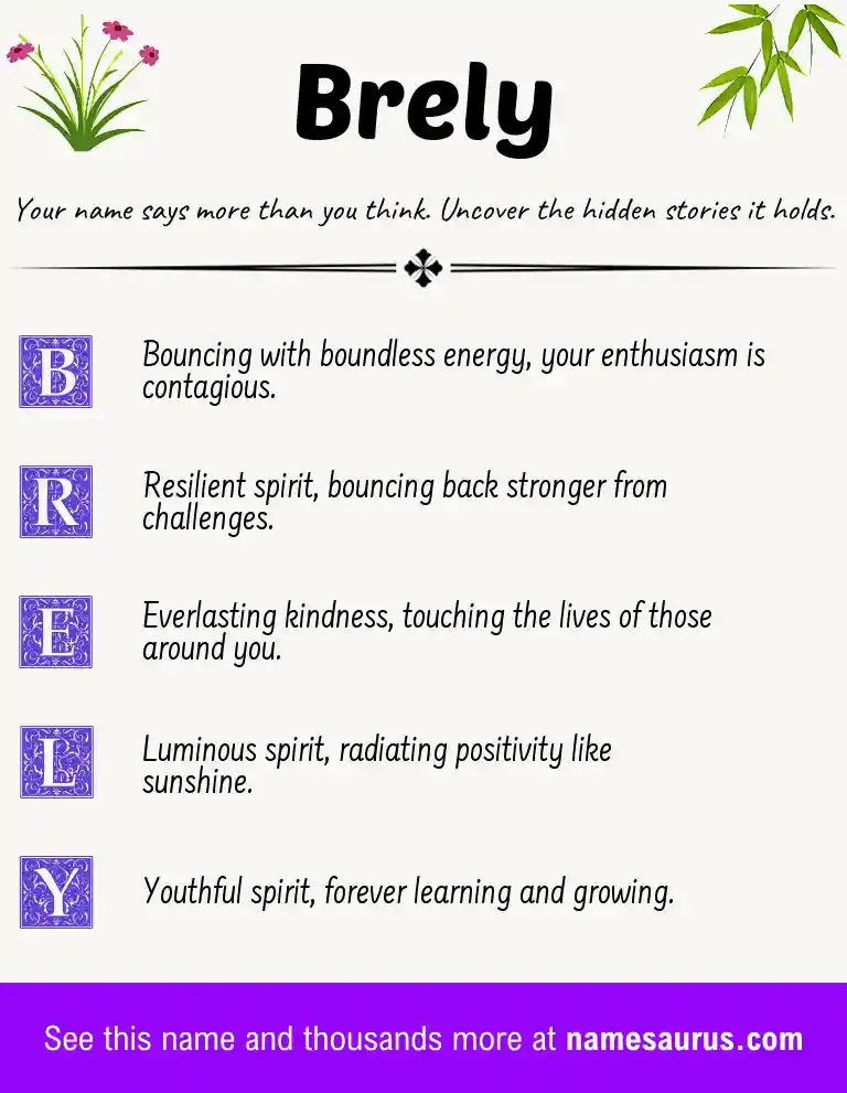 Acrostic poem about Brely.