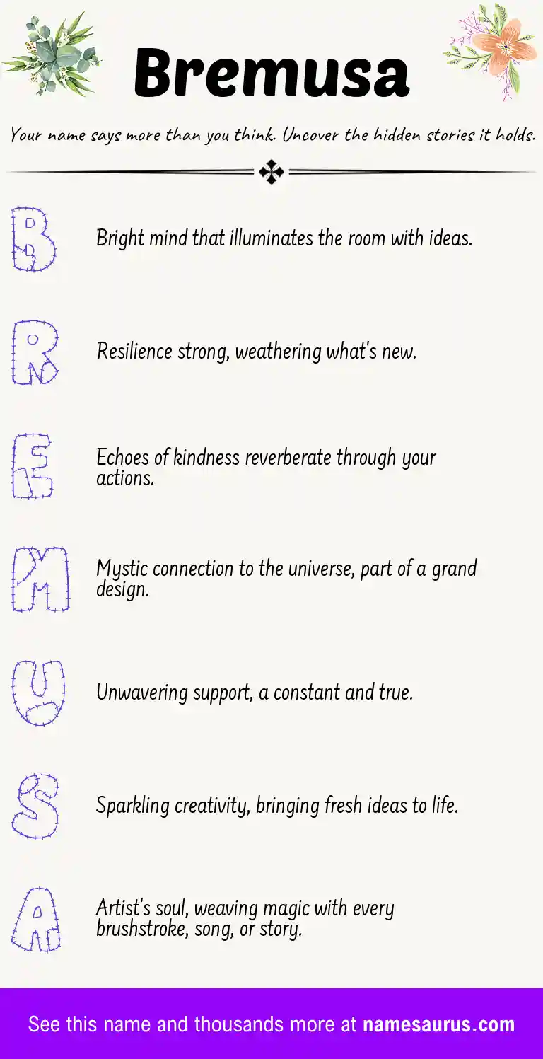 Acrostic poem about Bremusa.