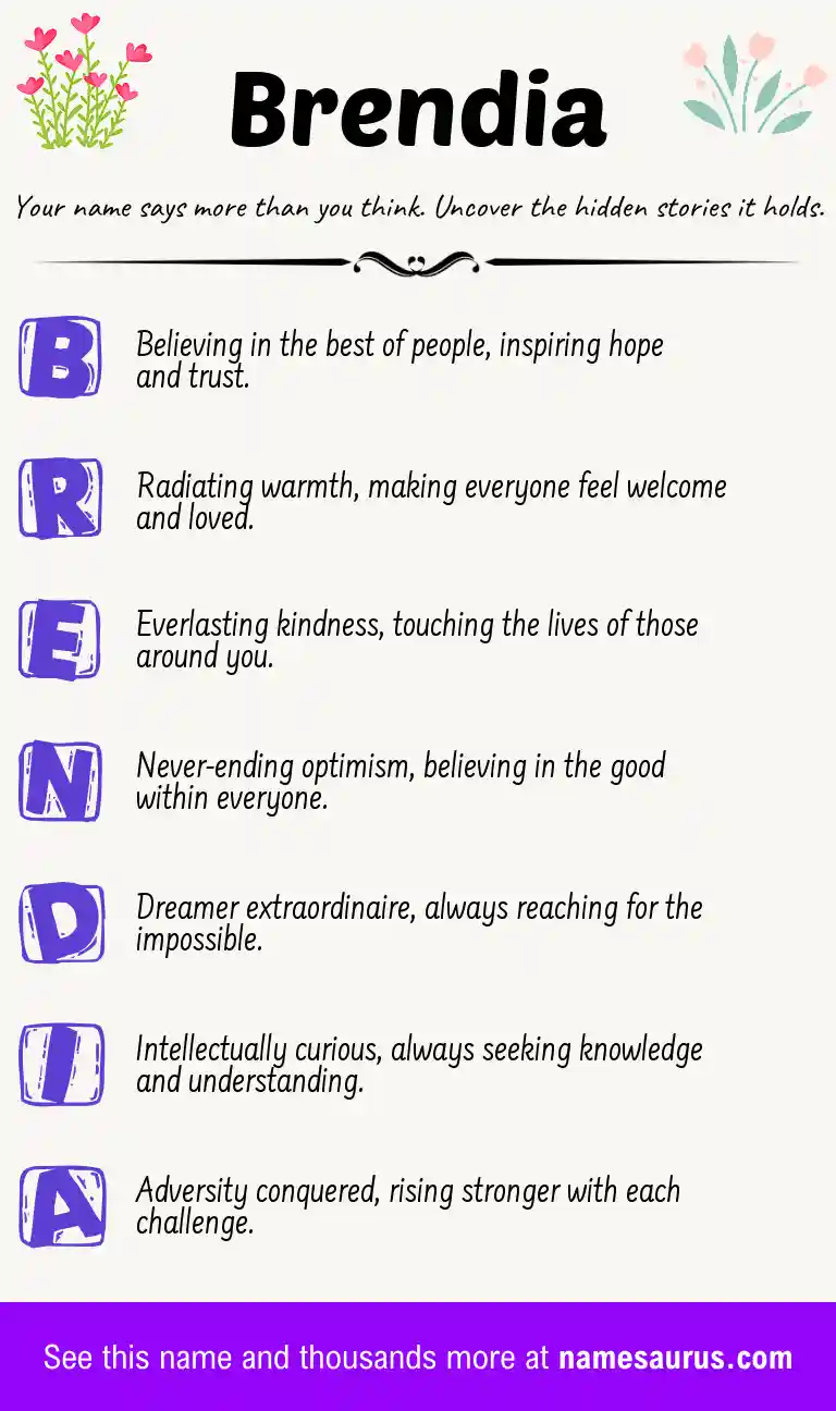Acrostic poem about Brendia.