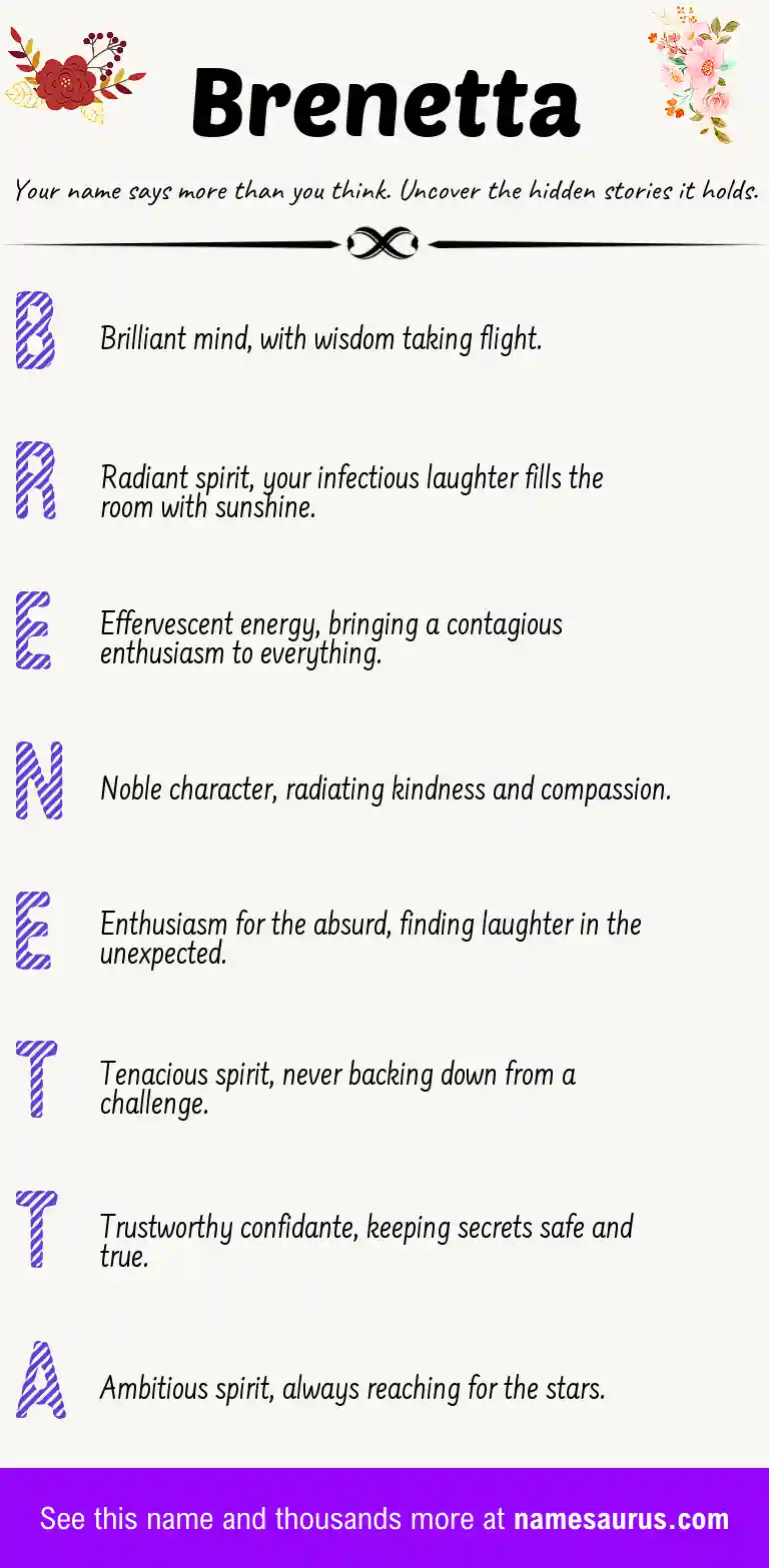 Acrostic poem about Brenetta.