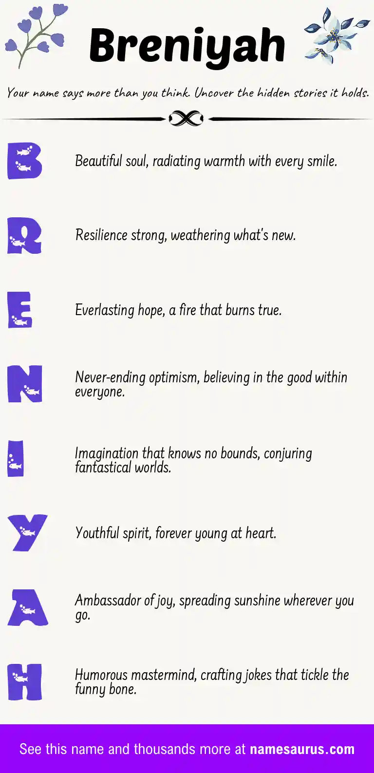 Acrostic poem about Breniyah.
