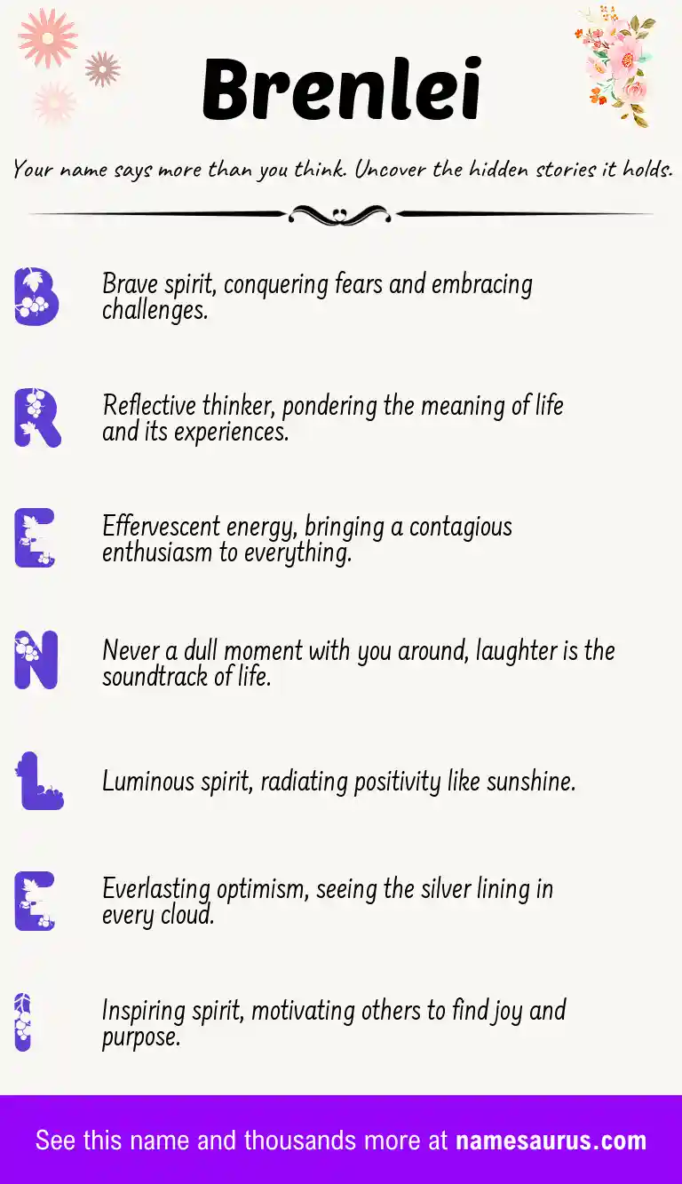 Acrostic poem about Brenlei.