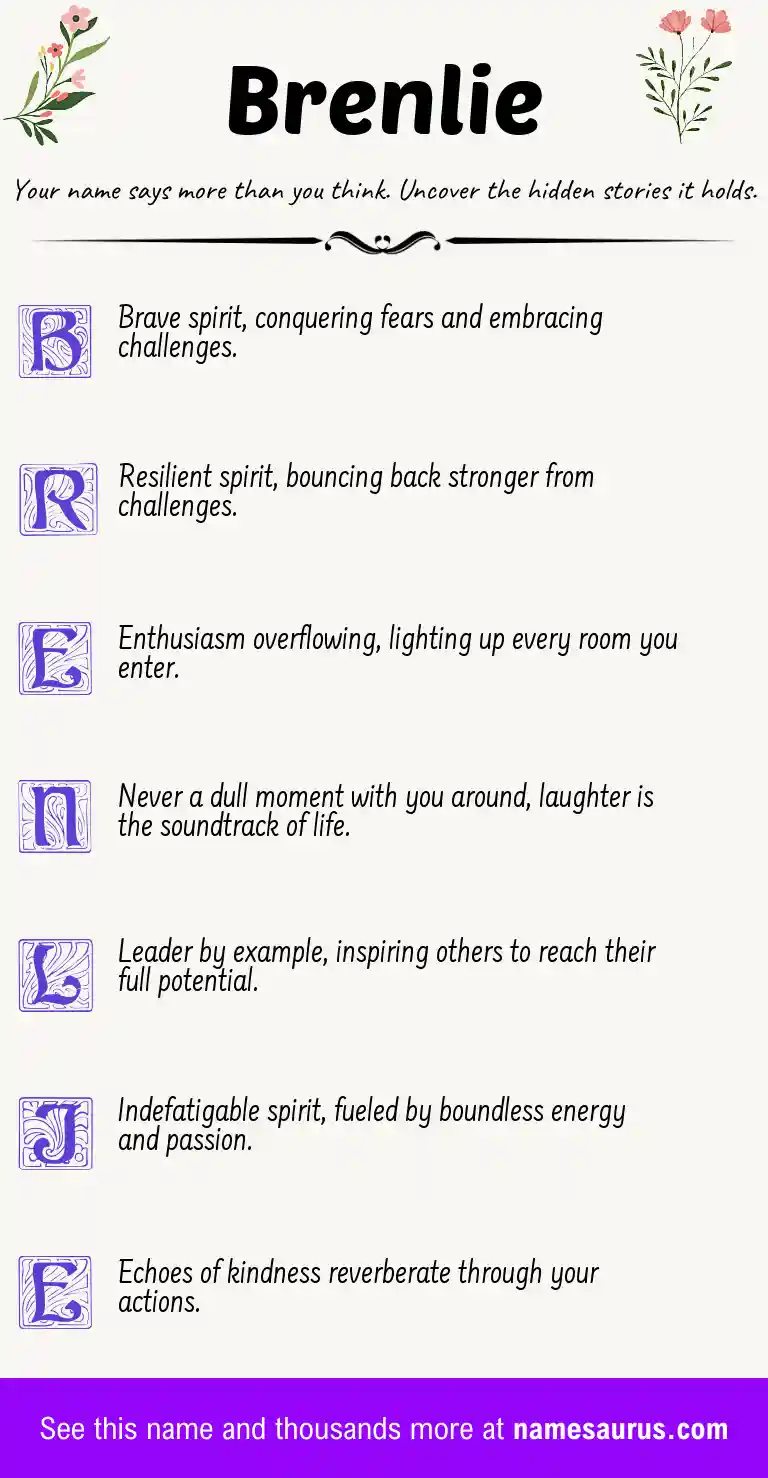Acrostic poem about Brenlie.