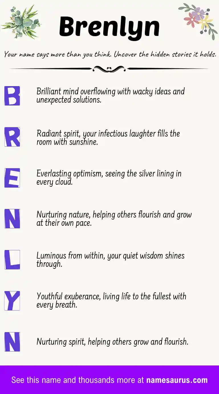 Acrostic poem about Brenlyn.