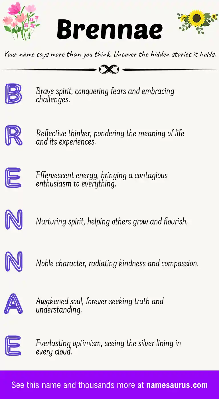 Acrostic poem about Brennae.