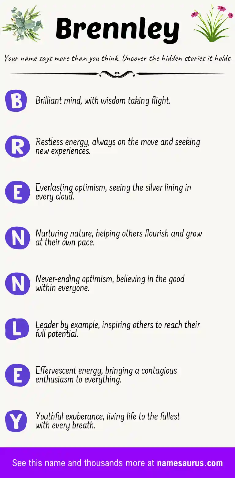 Acrostic poem about Brennley.