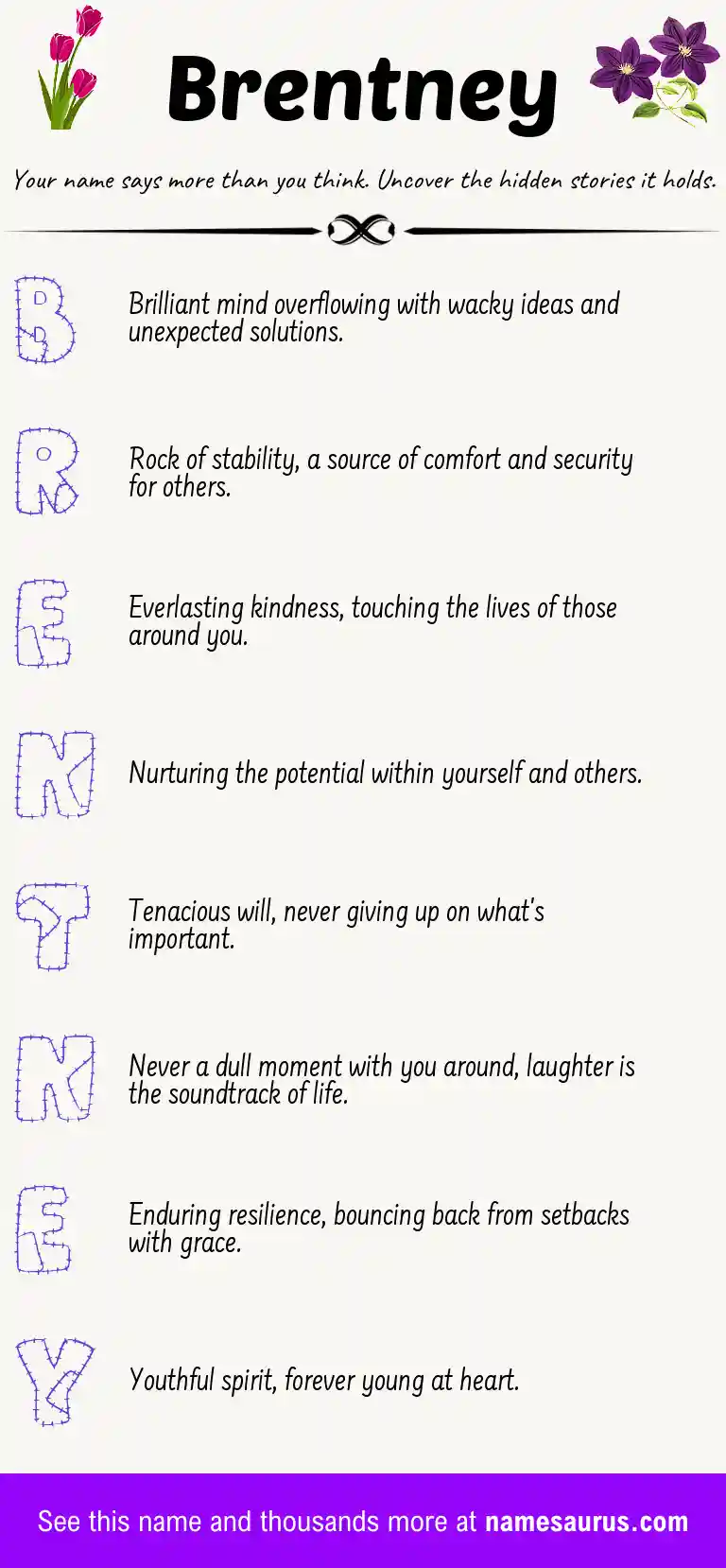 Acrostic poem about Brentney.