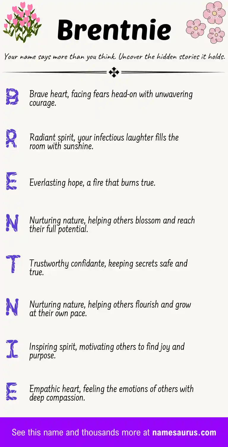 Acrostic poem about Brentnie.