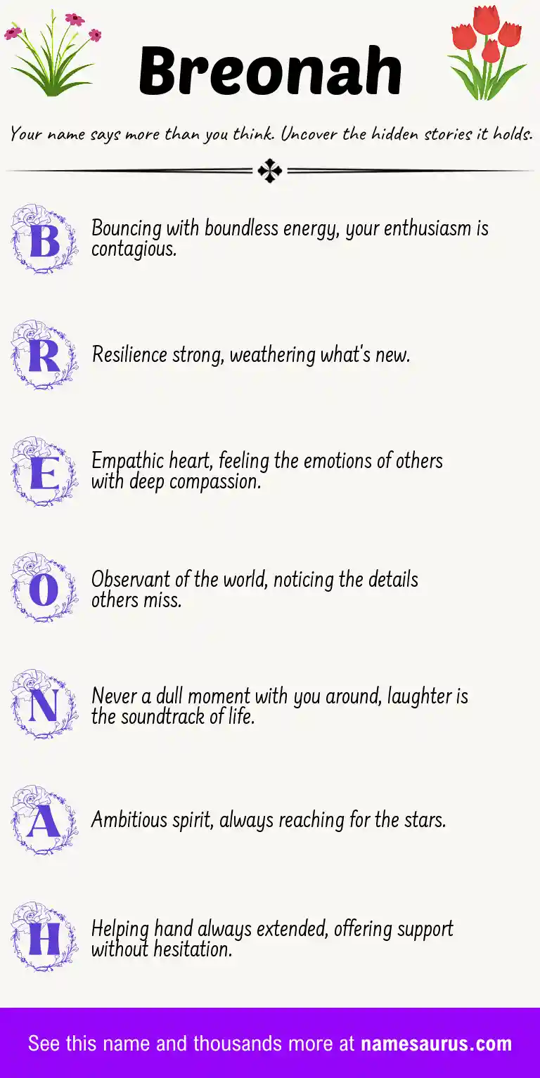 Acrostic poem about Breonah.