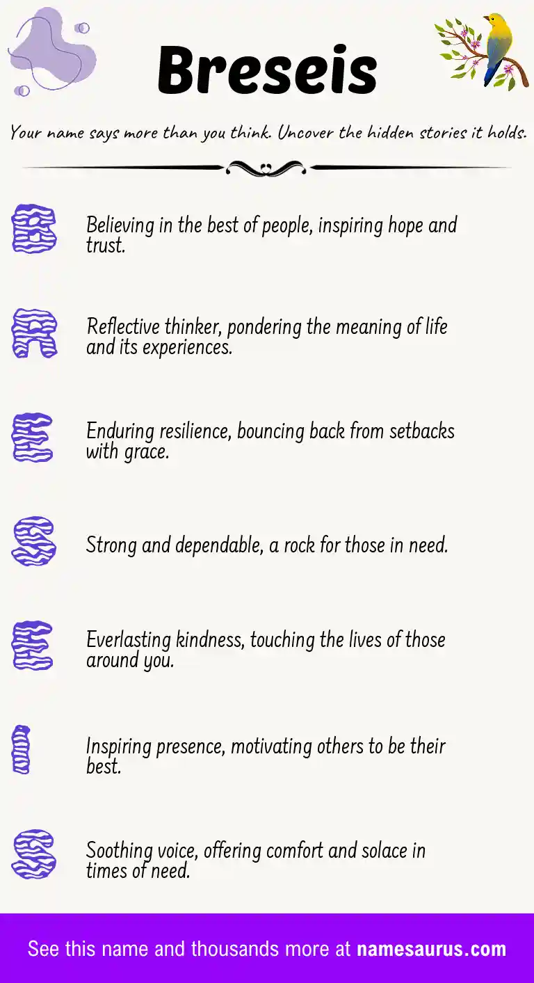 Acrostic poem about Breseis.