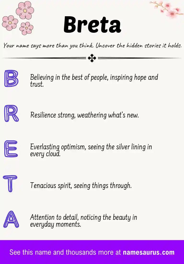 Acrostic poem about Breta.