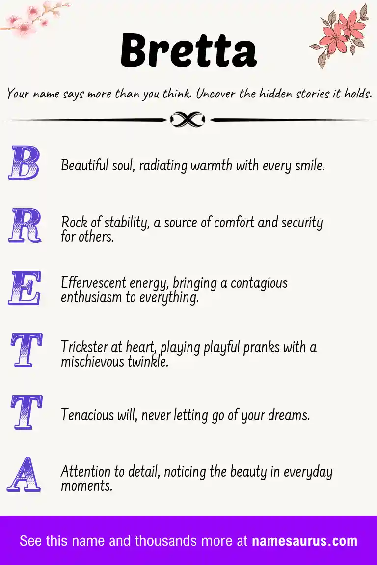 Acrostic poem about Bretta.
