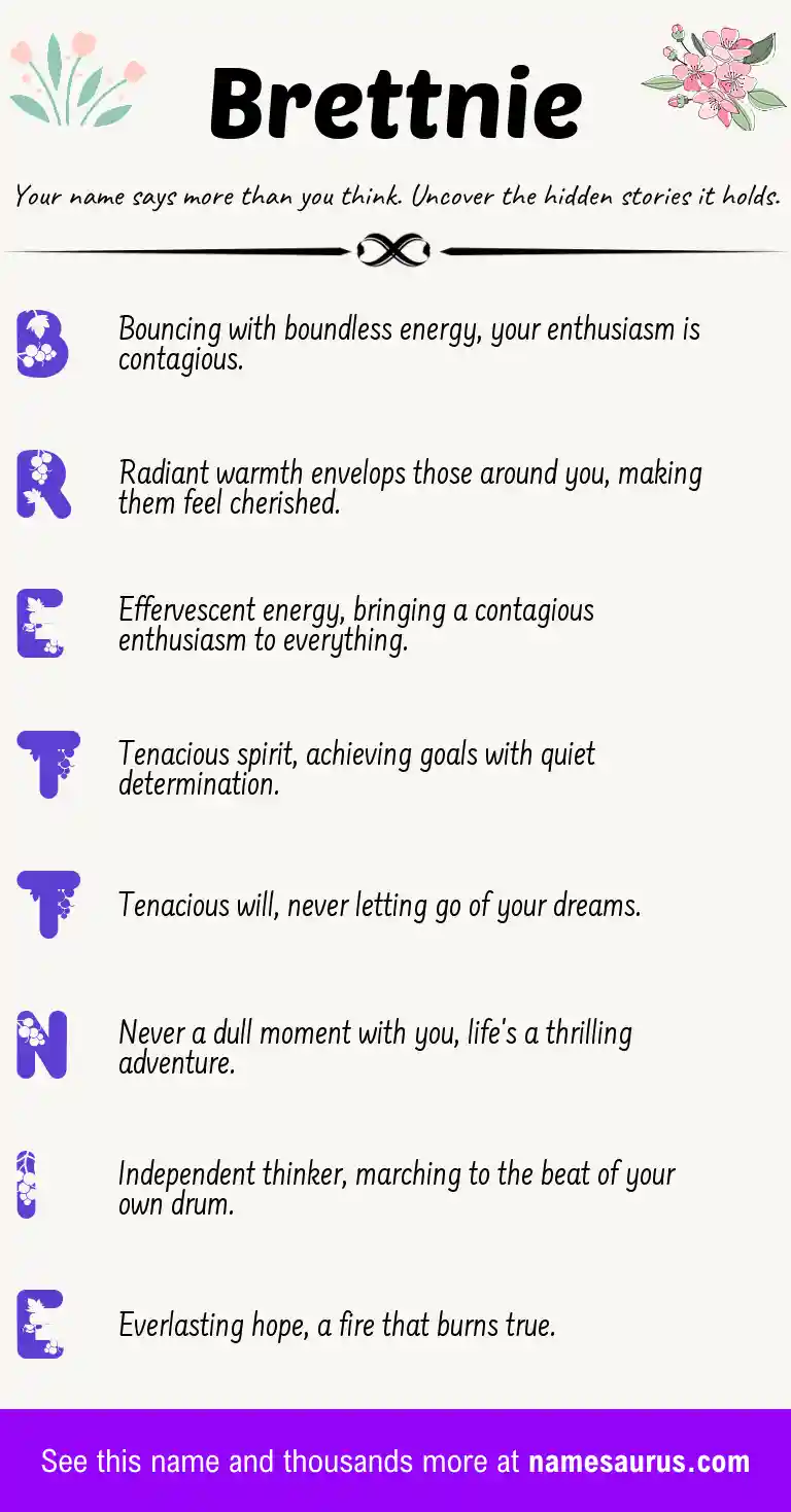 Acrostic poem about Brettnie.