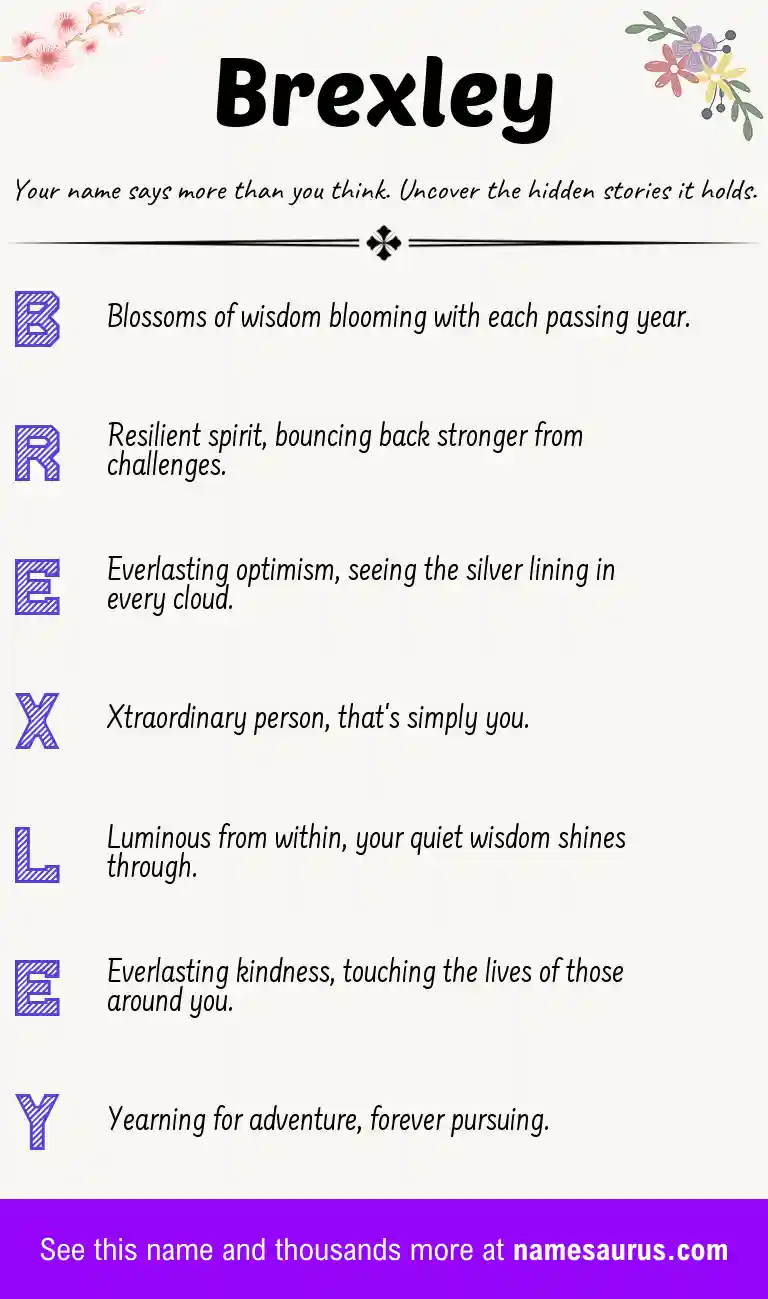 Acrostic poem about Brexley.