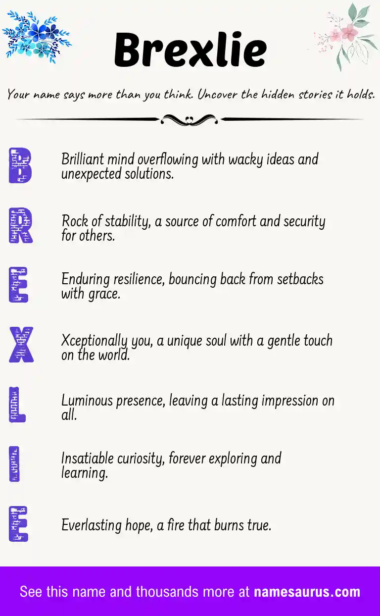 Acrostic poem about Brexlie.