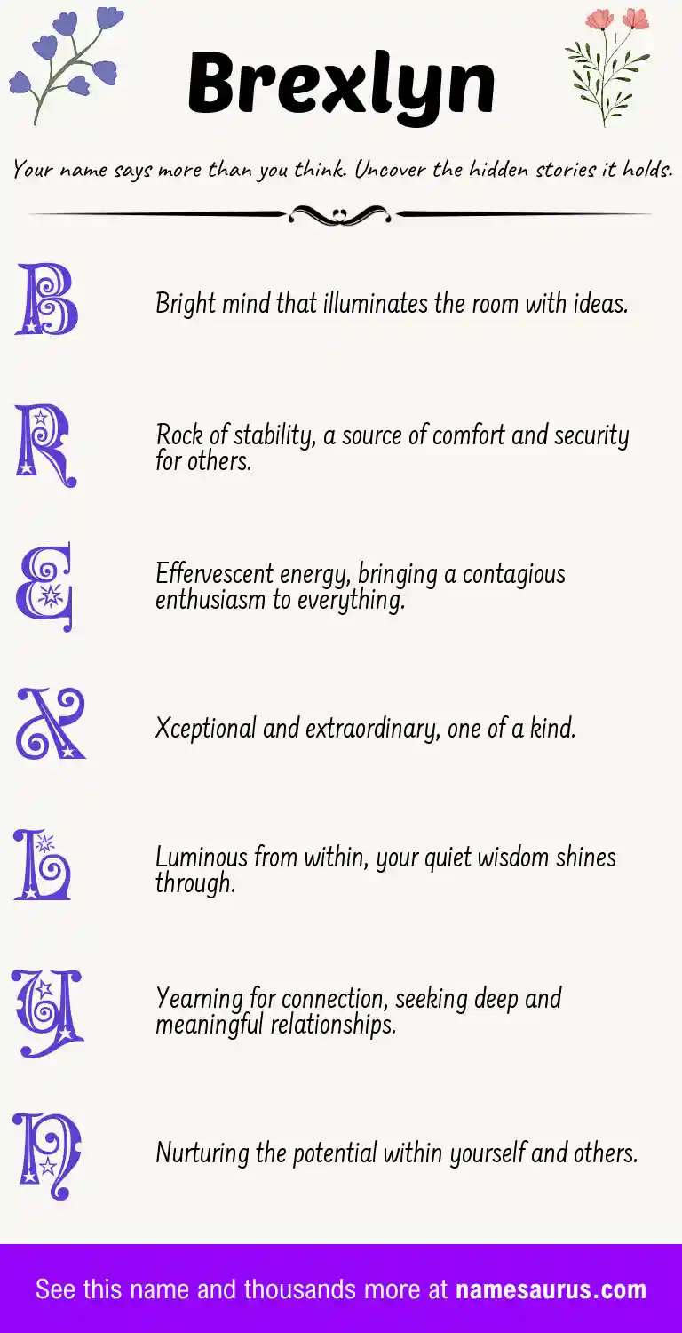 Acrostic poem about Brexlyn.