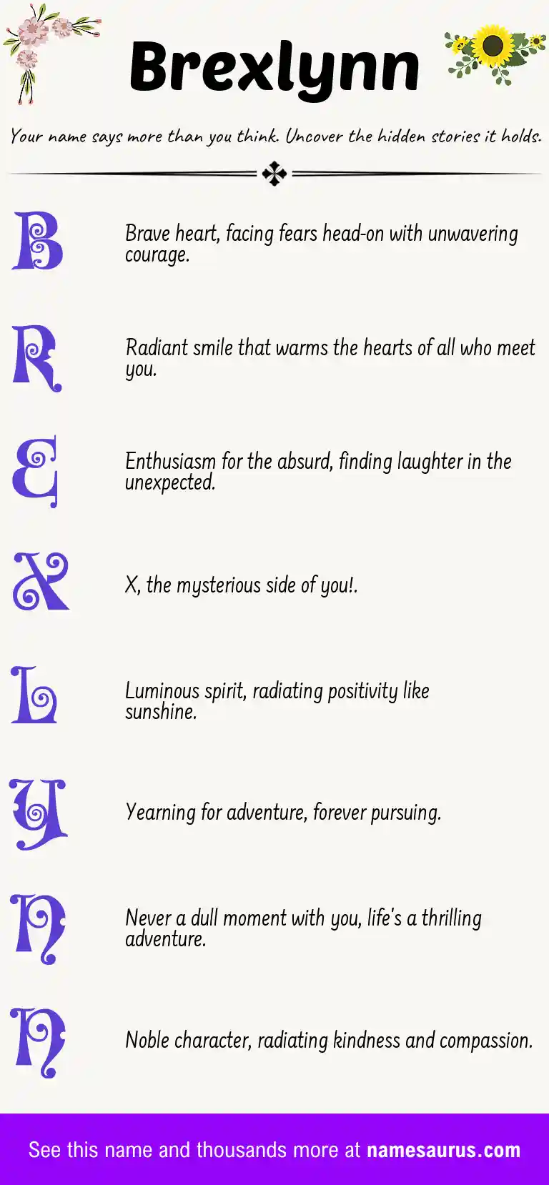 Acrostic poem about Brexlynn.