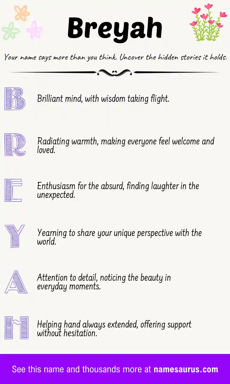 Acrostic poem about Breyah.